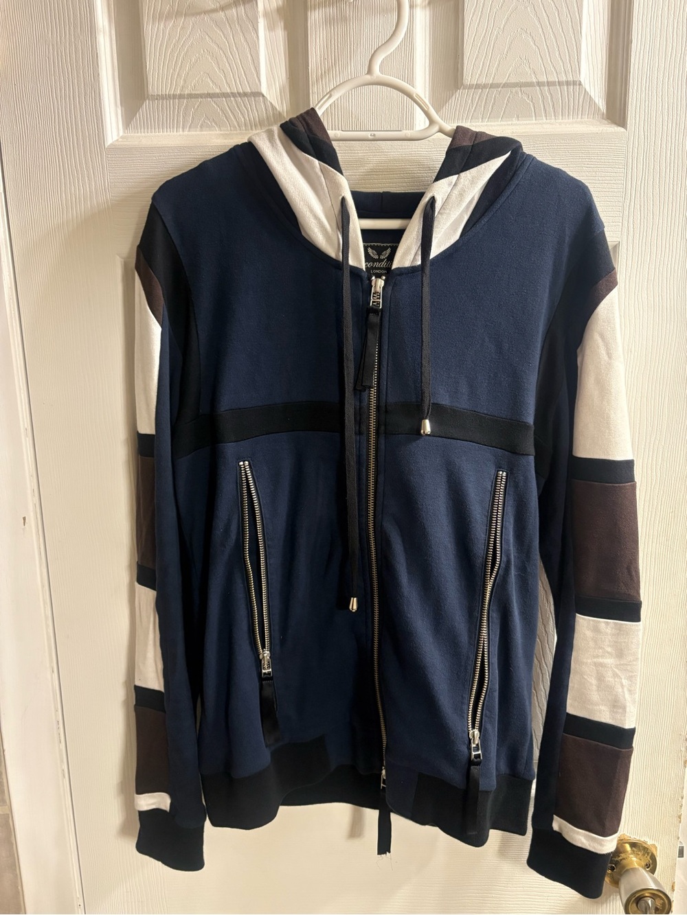Unconditional London Hoodie Blue White Brown XS